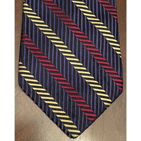 Studio Fumagalli’s Red Blue Gold 100% Imported Silk Men’s Neck Tie Made In Usa - Picture 1 of 10
